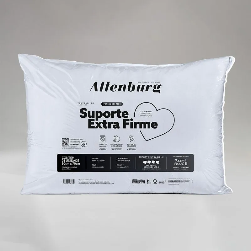 50CM X 70CM-TRAVESSEIRO SUPORTE EXTRA FIRME - BRANCO