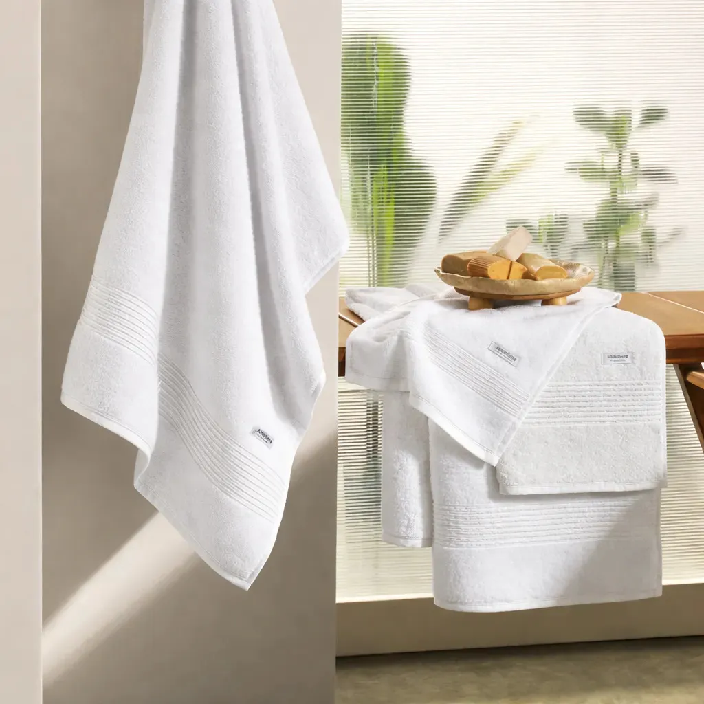 70CM X 1,40M-TOALHA BANHO TRAMA - BRANCO