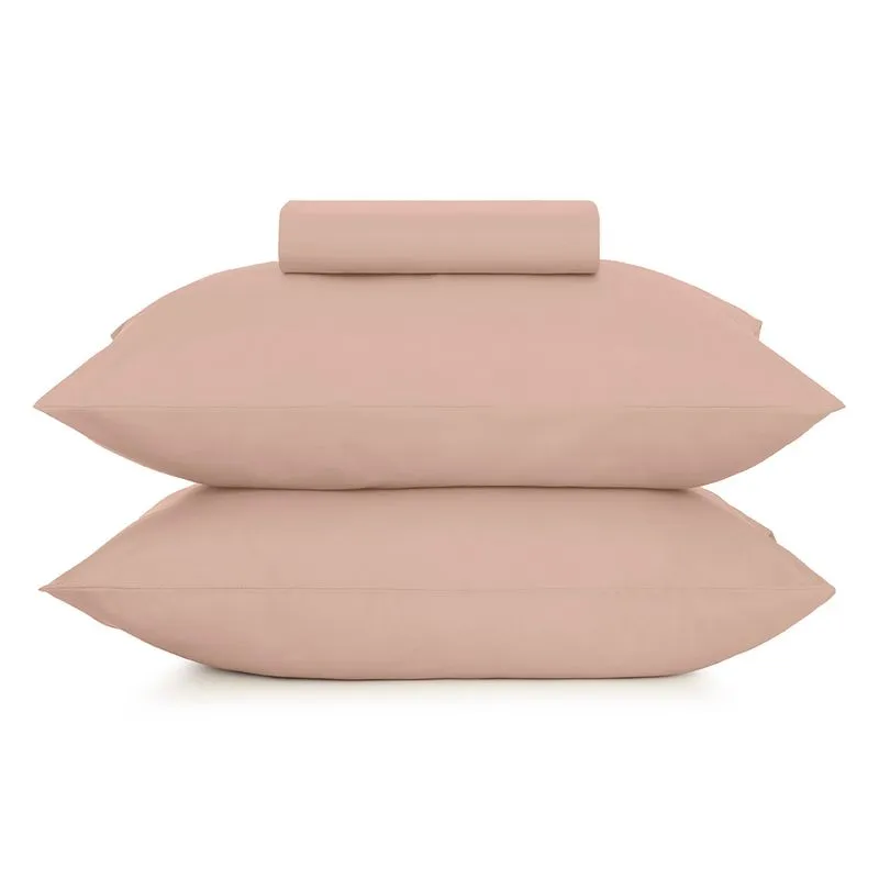 88CM X 1,88M X 28CM-JOGO CAMA SIMPLES 2PC LISO TOQUE ACETINADO - ROSA LUNAR