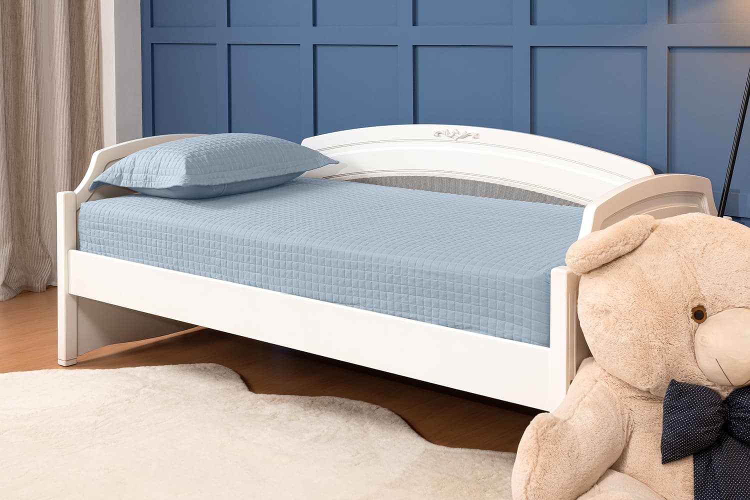 BICAMA PLAZA SOLTEIRO 02 PCS POL. - AZUL CLARO