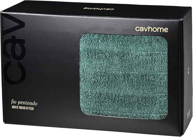JOGO DE BANHO SWELL CAIXA 5 PECAS VERDE ESCURO