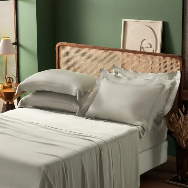 JOGO DE CAMA CASAL 2,20m x 2,40m BAMBU - CINZA NEVOA 7909899041053