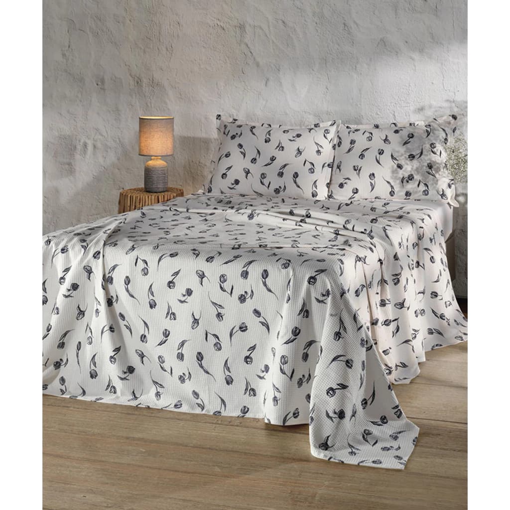 KIT COLCHA CASAL KING AM 1558 ESTAMPADO COM 3 PECAS 1 COLCHA 2,50M X 2 ,80M + 2 PORTA TRAVESSEIRO 70CM X 50CM SELENA C U
