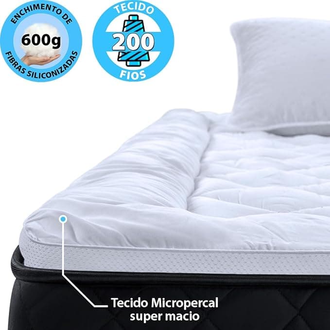 PILLOW TOP TOQUE DE PLUMAS TESSI KING BRANCO