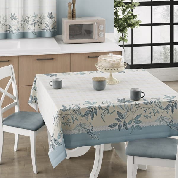 TOALHA DE MESA ALEGRA 8 LUGARES FOLHAGEM