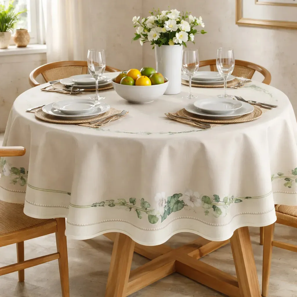 TOALHA DE MESA DOHLER CLEAN RENOVA ESTAMPADO DIGITAL 1,80M BOTANICA D UNICA